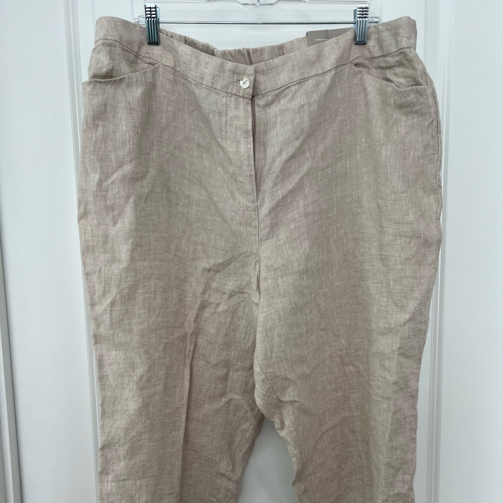 Chico’s khaki linen pants size 4R, size 20